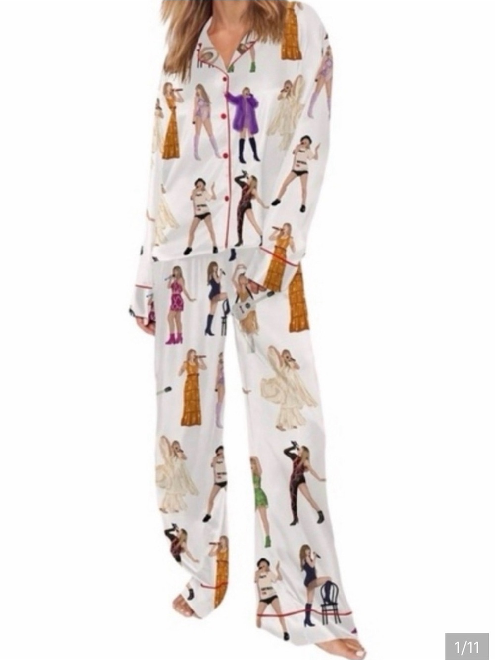 Taylor Swift Printed Wide-Leg Lounge Pants